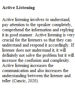 Assignment, Effective Listening